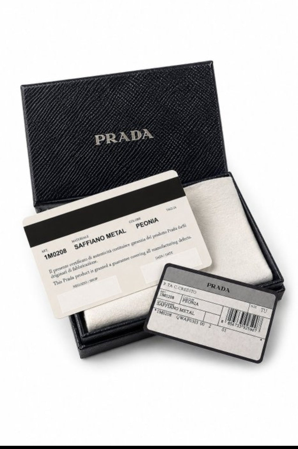Prada Saffiano Metal Kartenetui Rot | Vintage Cardholder