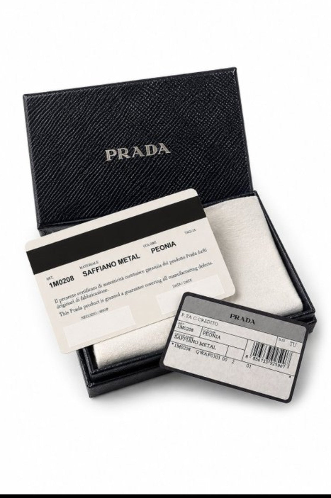 Prada Saffiano Metal Kartenetui Rot | Vintage Cardholder